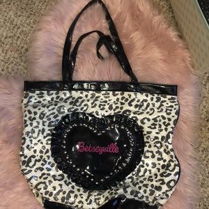 Betsey Johnson leopard sequin tote